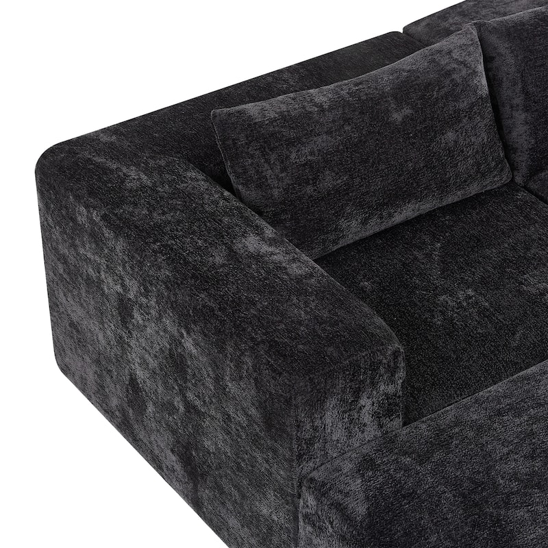 Christopher Knight Home - Adaline Modern Fabric Modular Sectional Sofa with Pillow Back and Ottoman
