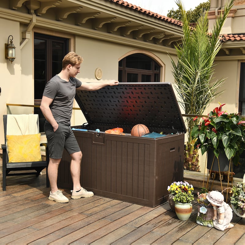 150 Gallon Outdoor Storage Waterproof Deck Box - N/A