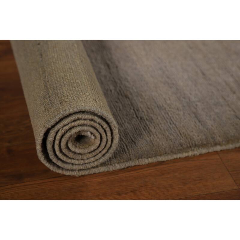 Hand Knotted Oriental 100% Wool Carpet Modern Modern Brown Gabbeh Runner Rug - 9' 9'' X 3' 2''