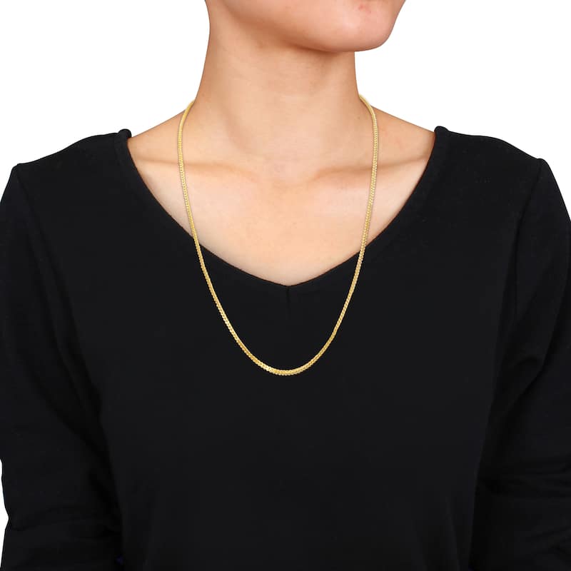 Miadora 2.3mm Franco Link Chain Necklace in 10k Yellow Gold-24 in