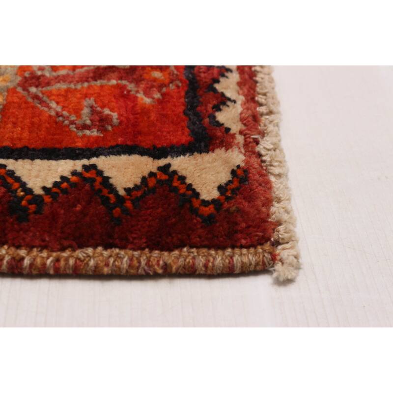 ECARPETGALLERY Hand-knotted Melis Vintage Dark Red Wool Rug - 5'0 x 6'5