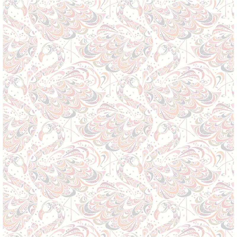 NuWallpaper Pink Flamingo Peel & Stick Vinyl Wallpaper - 216in x 20.5in x 0.025in