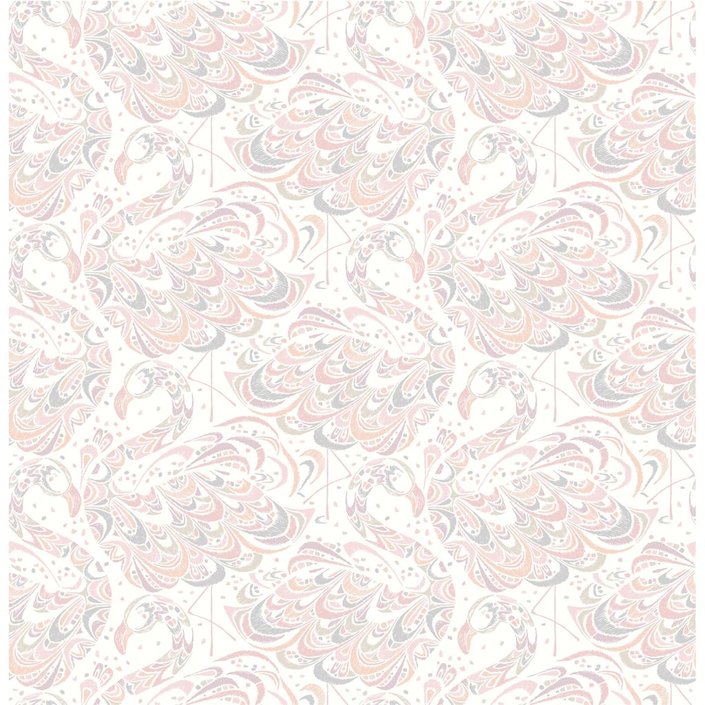 NuWallpaper Pink Flamingo Peel & Stick Vinyl Wallpaper - 216in x 20.5in x 0.025in