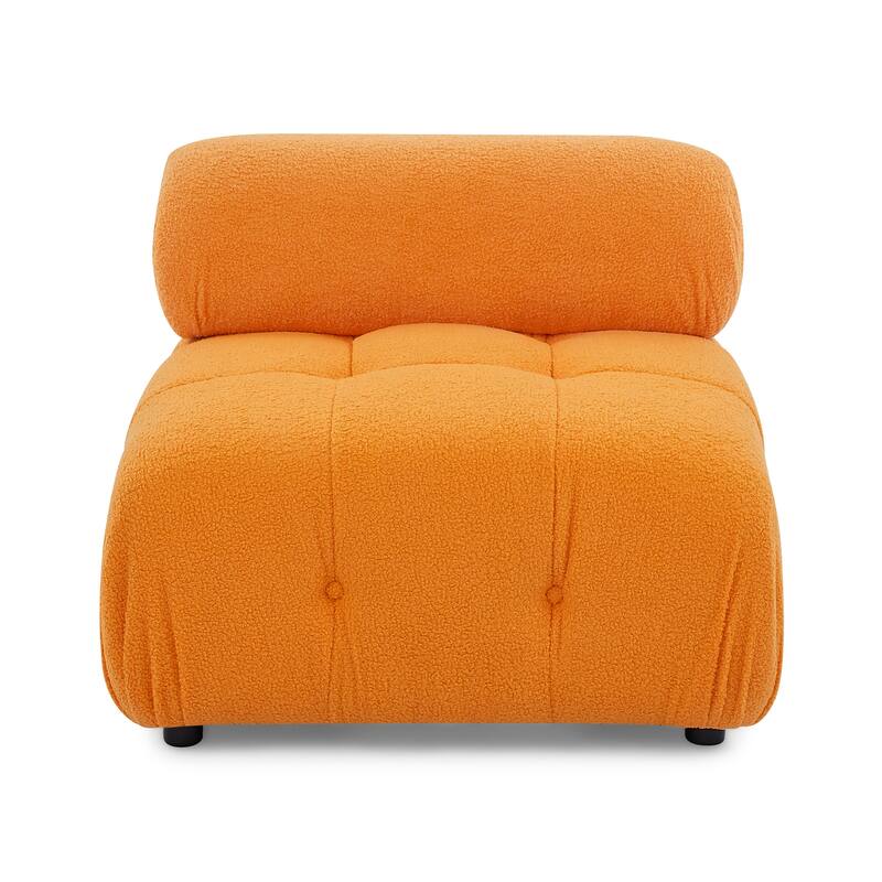 93" Velvet Modular Sectional Sofa with Button Tufted Design, Reversible Ottoman and DIY Combination