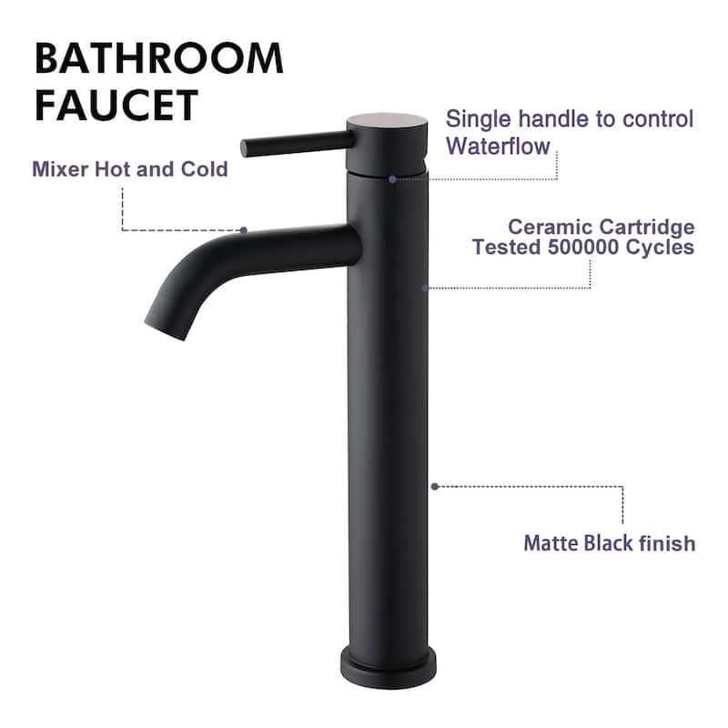 Single Handle Vessel Bathroom Sink Faucet ORB single Tape