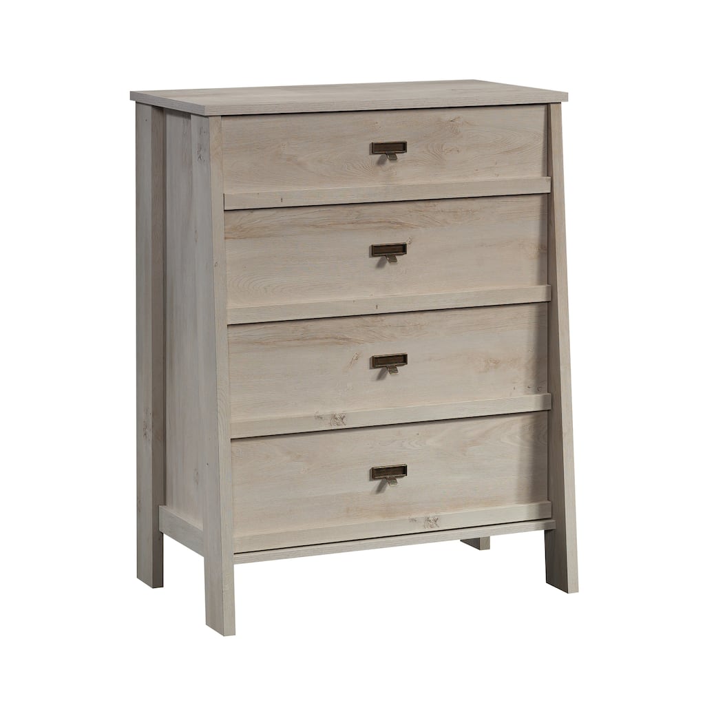 Engineered Wood Farmhouse 4-Drawer Chest, Gray