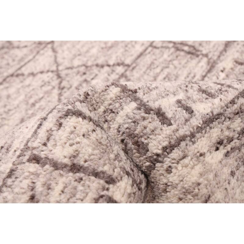 ECARPETGALLERY Hand-knotted Tangier Grey Wool Rug - 5'7 x 7'9