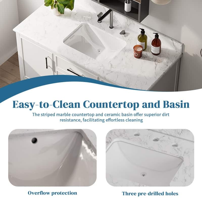 48-Inch Farm Style Bathroom Vanity with Square Sink