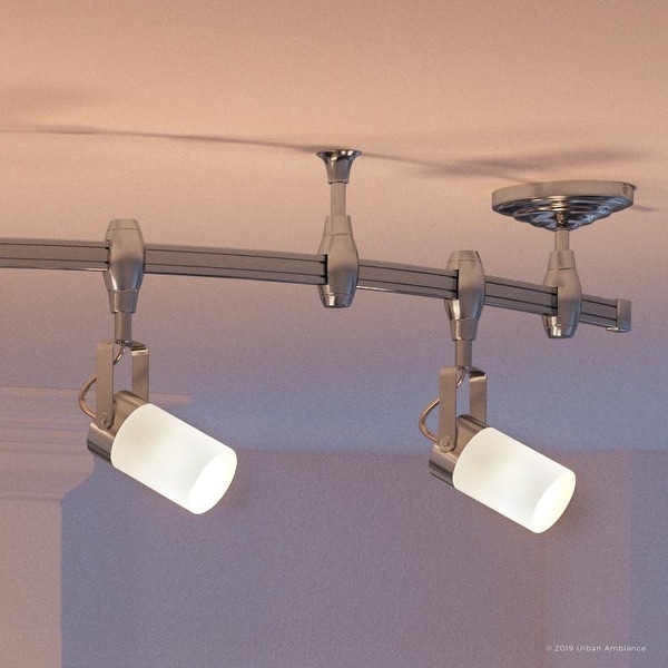 Luxury Modern Track Light, 12"H x 108"W, with Utilitarian Style, Brushed Nickel Finish by Urban Ambiance - 108. Opens flyout.