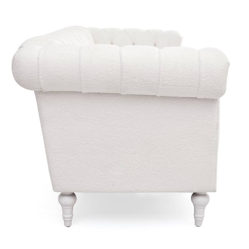 Traditional 3-Seat Sofa with Square Arms and Removable Cushion