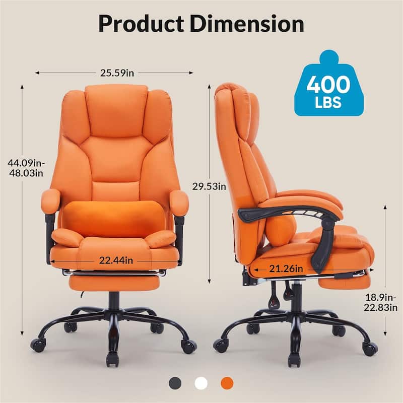 Office Chair with Foot Rest, Executive Office Chair with Arms