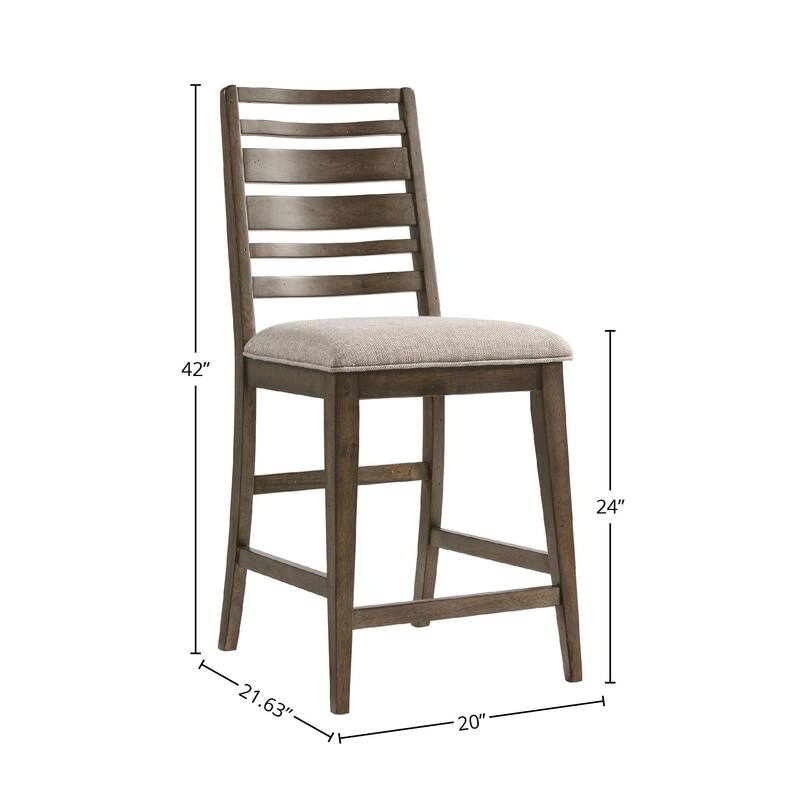 Kauai Counter Stool, Ladder Back w/Cushion Seat (Set of 2)