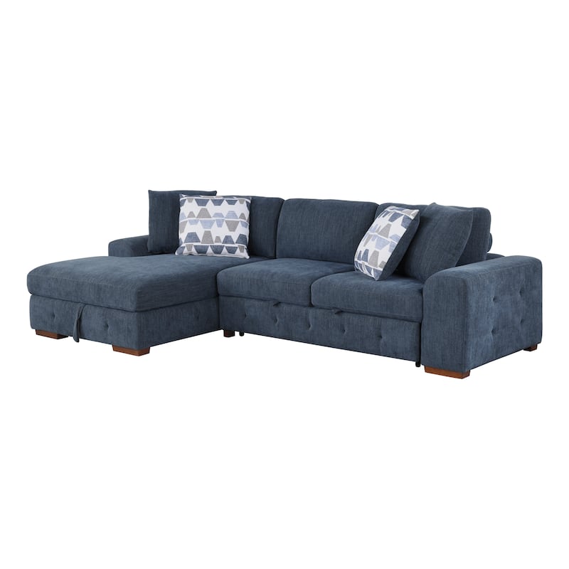 Gillam 2-Piece Sectional Sofa Sleeper with Left Chaise - Blue