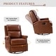 preview thumbnail 79 of 88, Echidna 29.6" Transitional Genuine Leather Swivel Rocker Nursery Chair with Nailhead Trim by HULALA HOME