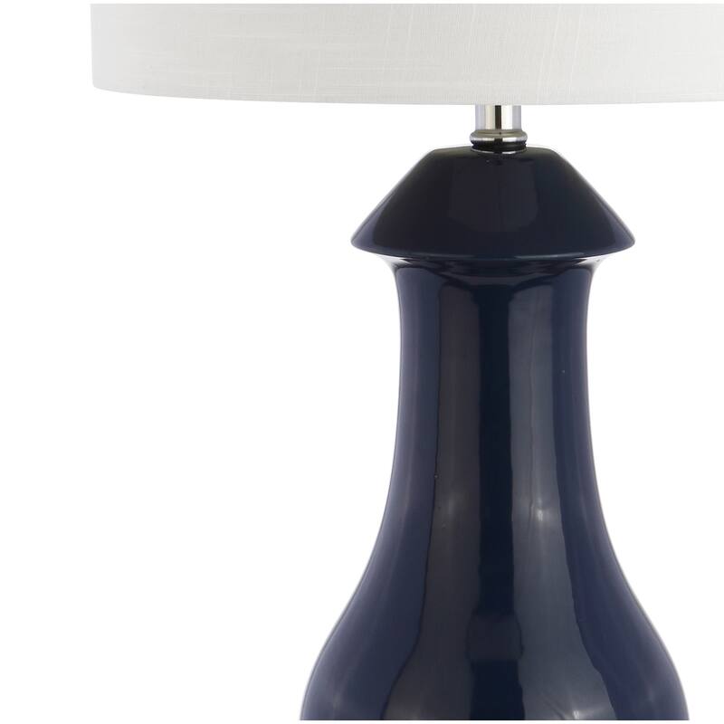Tate 31" Ceramic/Crystal LED Table Lamp, Navy/Clear by JONATHAN Y