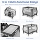preview thumbnail 20 of 19, Gymax 5-in-1 Portable BabyPlayard Nursery Center Bassinet w/Music Box