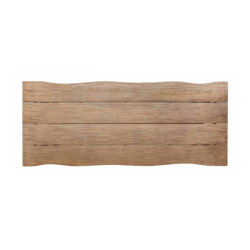 Glendora 94.5" Eucalyptus Solid Wood Indoor Outdoor Patio Live Edge Dining Table