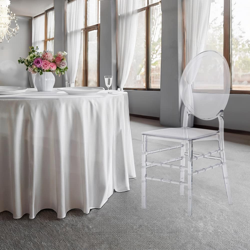 Modern Designs 2 and 4-piece Set of Stackable Transparent Ghost Chairs for Events