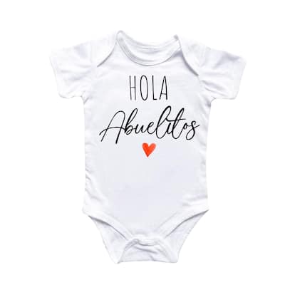 Hola Spanish Abuelitos - Baby Boy Girl Clothes Infant Bodysuit Funny Cute Newborn