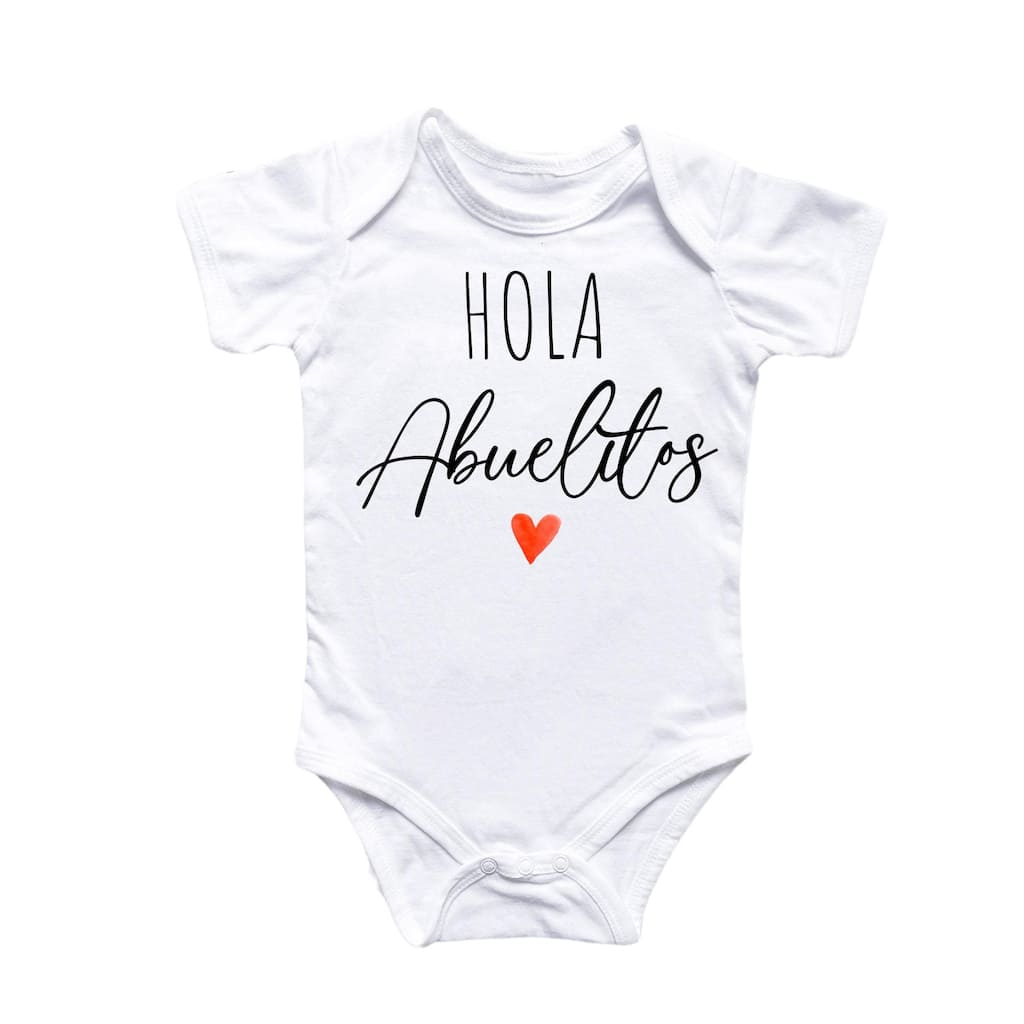 Hola Spanish Abuelitos - Baby Boy Girl Clothes Infant Bodysuit Funny Cute Newborn