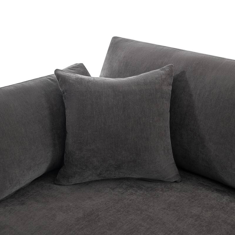 100.4" Polyester U-Shaped Modular Sectional Sofa with Removable Ottoman