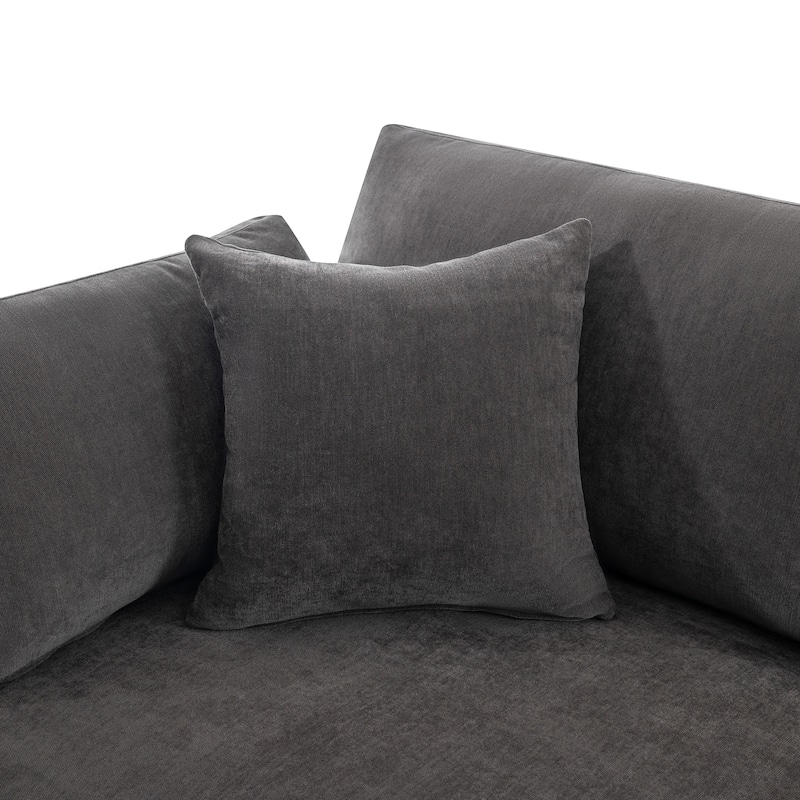 100.4'' Roomy U-Shaped 6-Seat Sectional Sofa with Removable Ottomans and Easy-Clean Cushions for Living Room