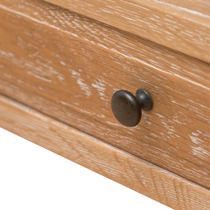 VredHom Oak Shelves Nightstand with 2 Drawers