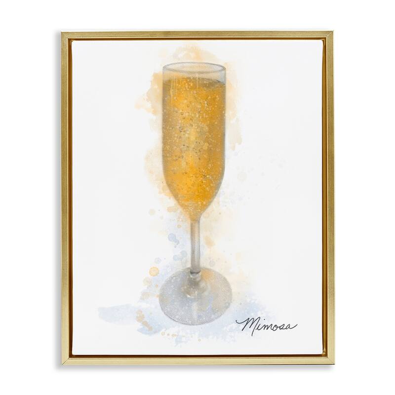 Stupell Gleaming Mimosa Glass Framed Floater Canvas Wall Art Design By Matthew Piotrowicz - 25 x 31 - Gold