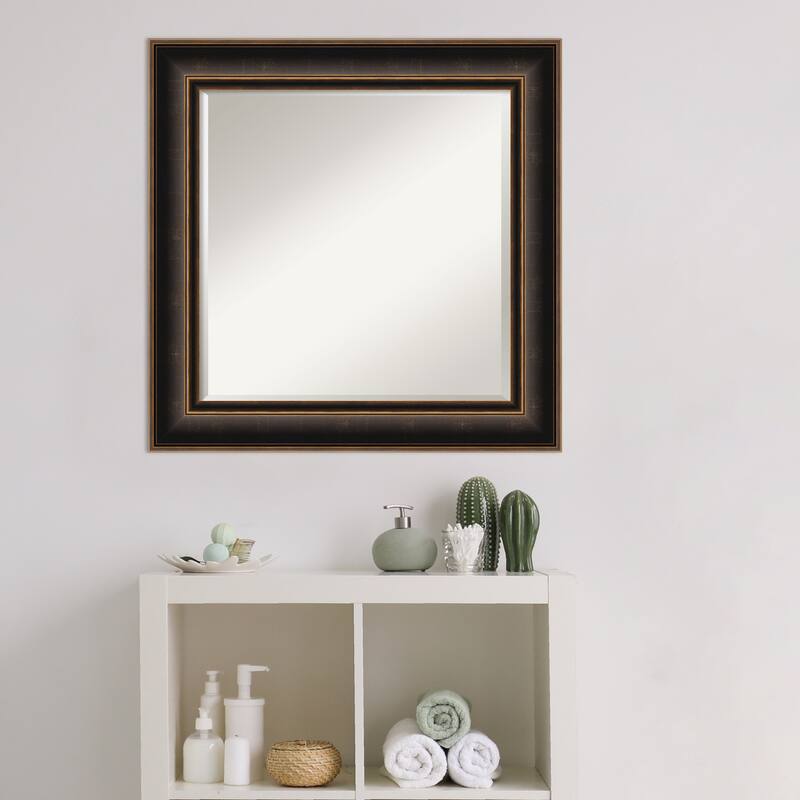 Villa Oil Rubbed Bronze Beveled Wood Framed Bathroom Vanity Wall Mirror - Villa Oil Rubbed Bronze