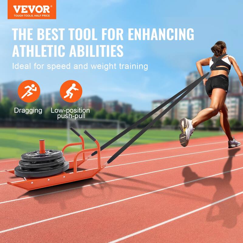 VEVOR Weight Training Pull Push Sled, Fitness Strength Speed Training Sled for Athletic Exercise and Speed Improvement