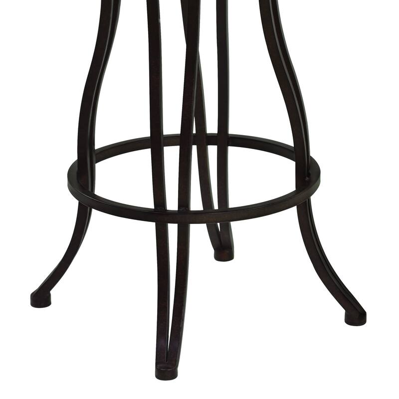 30" Dark Espresso Scroll Back Metal Swivel Bar Stool - 48" x 22" x 19"