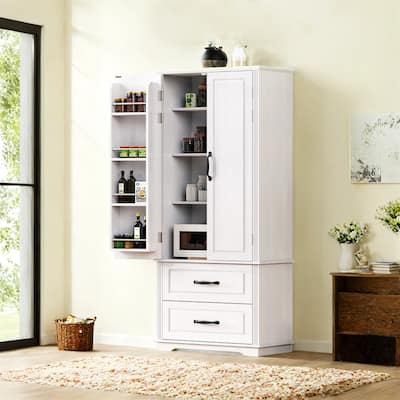 71" Farmhouse Pantry Cabinet Freestanding Storage Cupboard