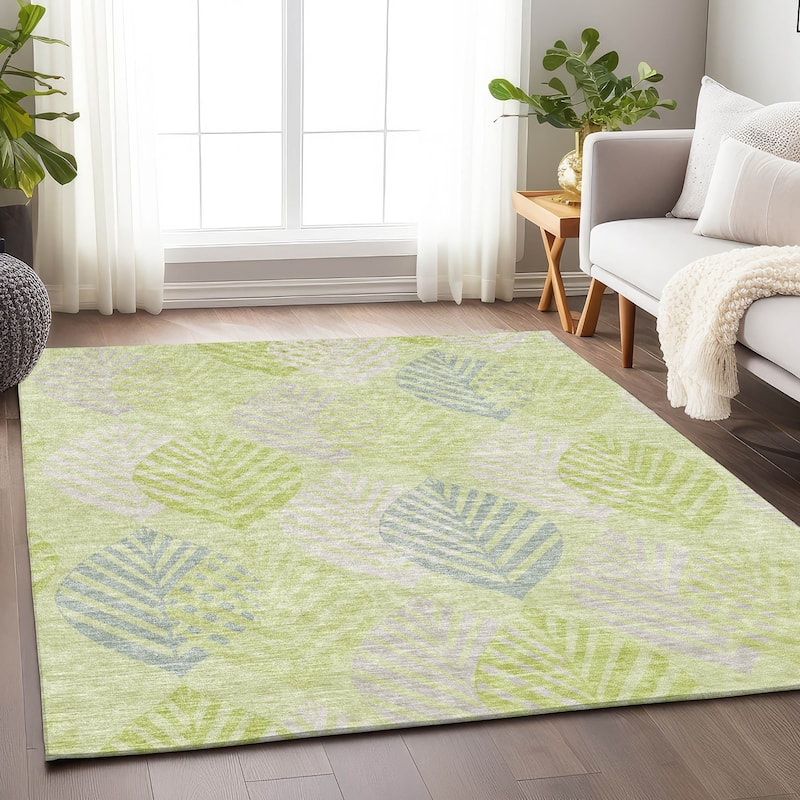 Premium Washable Super Soft Farmhouse Leaves Mayfield Rug - Aloe - 2' 6" x 3' 10" - Rectangle