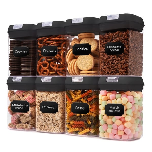 slide 2 of 27, Cheer Collection Set of 8 Uniform Size Airtight Food Storage Containers