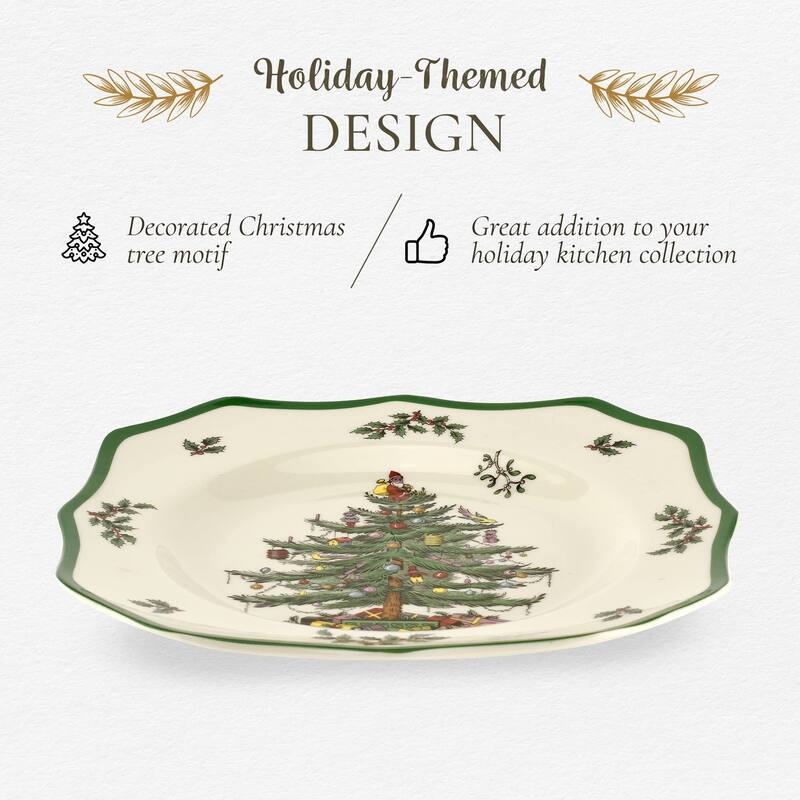 Spode Christmas Tree Scalloped Set of 4 Salad Plates