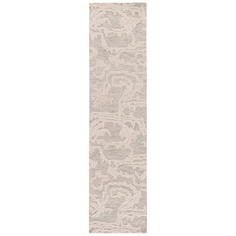 SAFAVIEH Handmade Harvest Insken Wool Rug - Grey/Ivory - 2'3" x 9' Runner