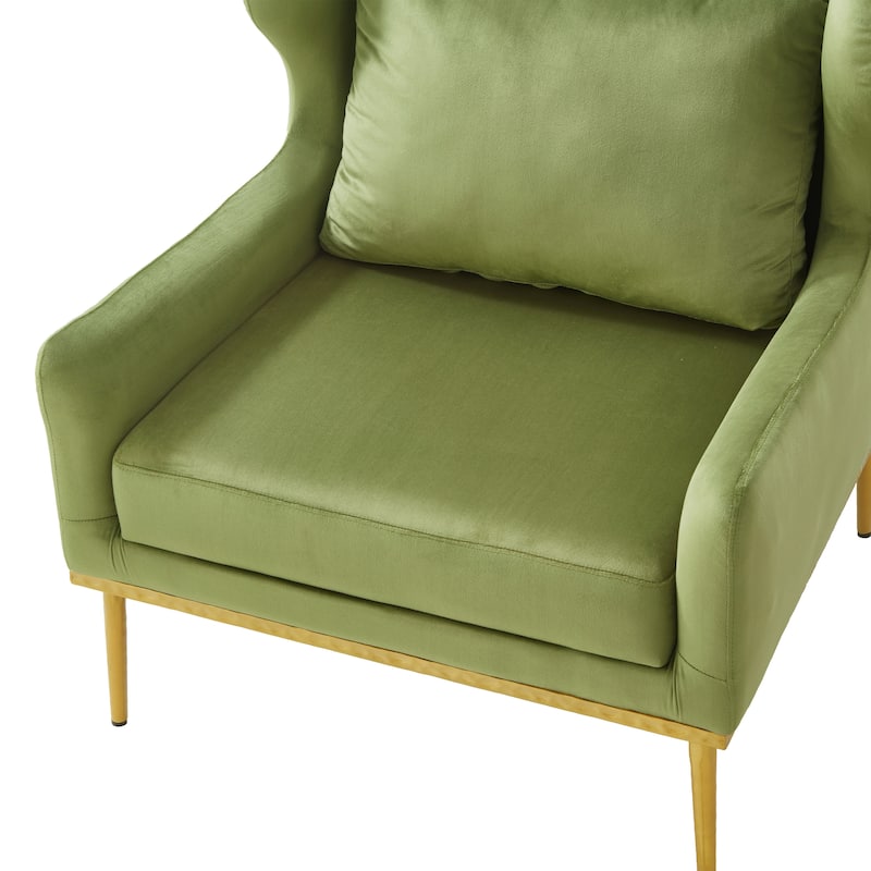 Christopher Knight Home - Modern Velvet Armchair Accent Chair with Iron Frame and High-Density Foam Cushion