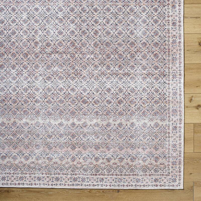 Livabliss Traditional Vinny Diamond Washable Area Rug