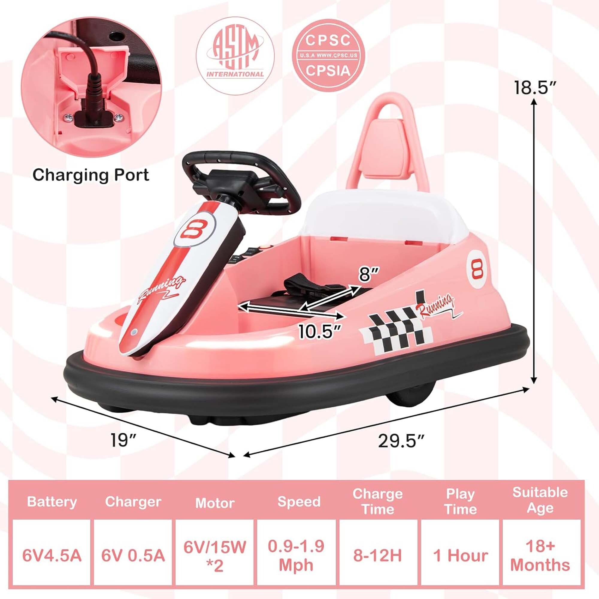 6V Electric Kids Ride-on Bumper Car w/ Spinning Dual Motors