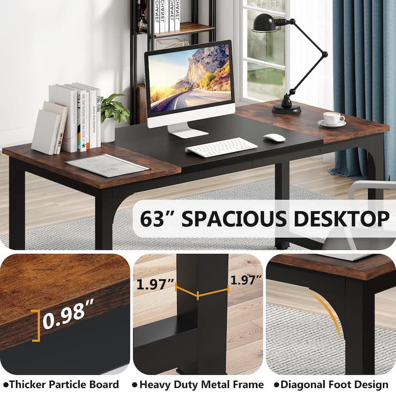 63" Modern Computer Desk for Home Office