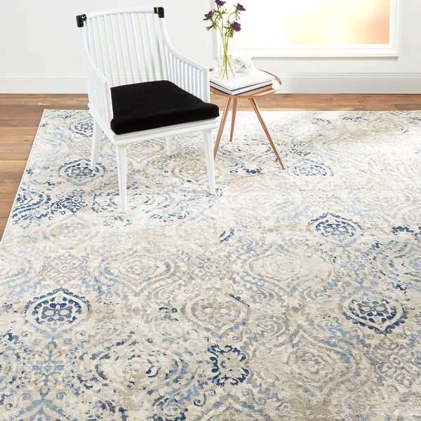 slide 2 of 22, Home Dynamix Melrose Audrey Bohemian Ogee Area Rug 1'6"x2'6" - Ivory Blue