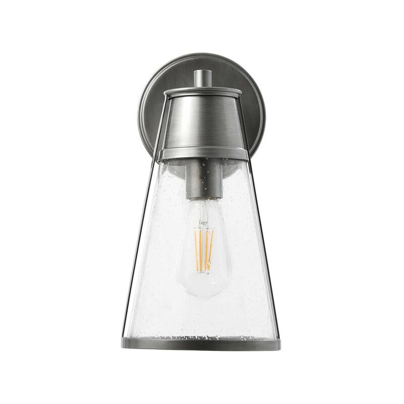Robert Stevenson Lighting Jaxon - Metal and Seedy Glass Wall Sconce