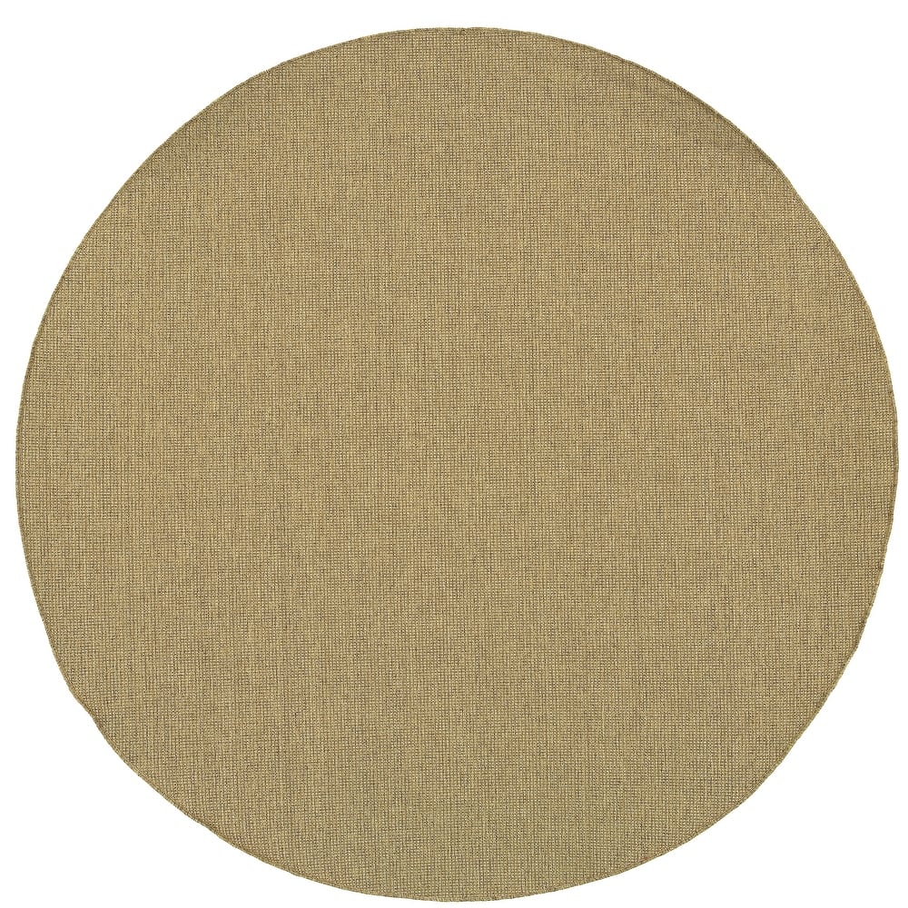 Style Haven Veranda Solid Tan Indoor-Outdoor Area Rug