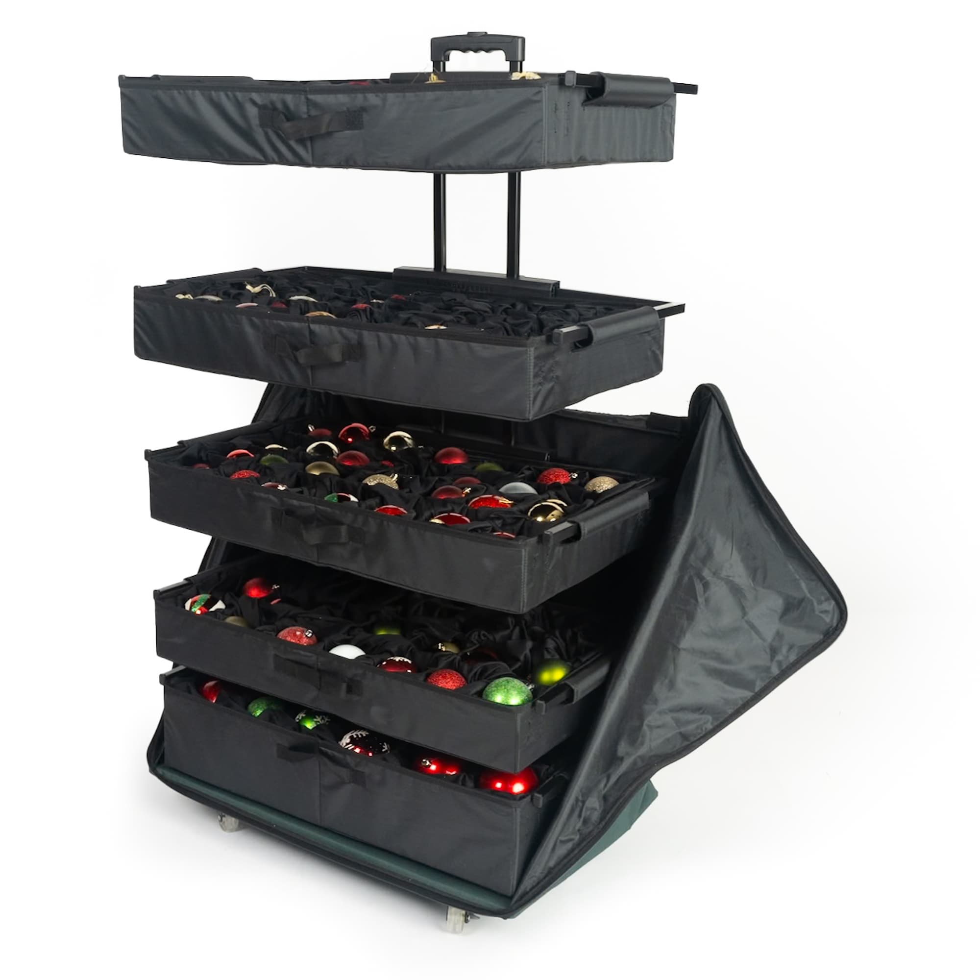 XL Telescoping Christmas Ornament Storage Box w/ Adjustable Dividers - Small Parcel
