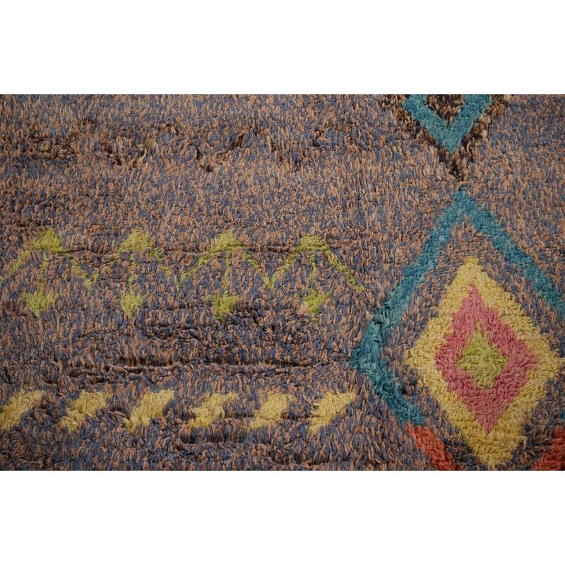 Geometric Plush Moroccan Oriental Area Rug Handmade Wool Carpet - 8'11" x 12'5"