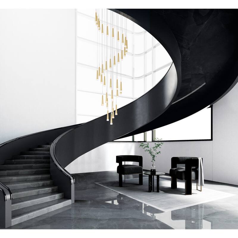 Andes LED Multi Light Pendant With Satin Gold Finish - Satin Gold