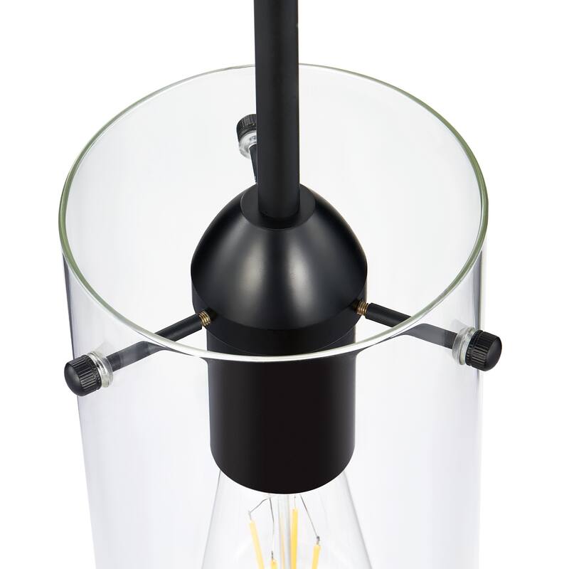 CO-Z Farmhouse Clear Glass Pendant Ceiling Light Fixture - Black