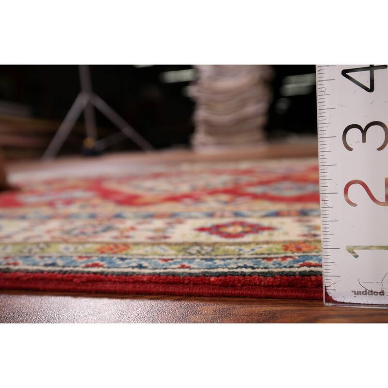 Red Kazak Accent Rug Hand-Knotted Traditional Oriental Wool Carpet - 3'3" x 4'9"