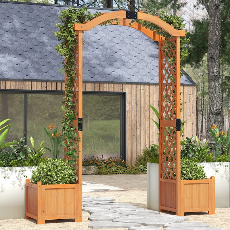 Gymax 79'' Tall Archway Trellis for Climbing Plants Vegetables w/