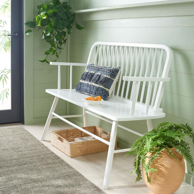 SAFAVIEH Tella Farmhouse Solid Wood Spindle Bench - 47Wx19Dx35H